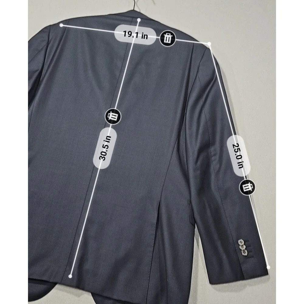 Suitsupply Lazio Slim Fit Blazer Navy Wool Super 110s Vitale Barberis Sz 46R